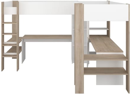 Vente-unique Hoogslaper hout natuurlijk licht, wit 90 x 200 cm