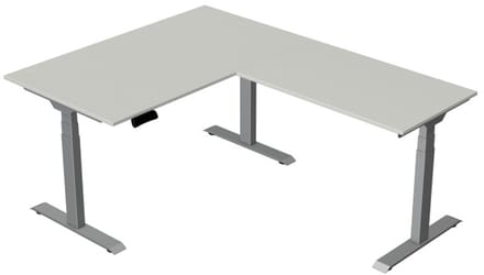 Elektrisch Zit-Sta Hoekbureau Move New Base 140x180 cm – licht grijs