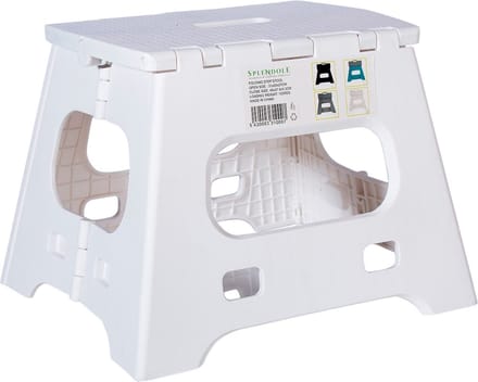 Splendole Opstapje Inklapbaar Caravanopstapje - Opvouwbaar - 120 kg - 27 cm krukje Wit