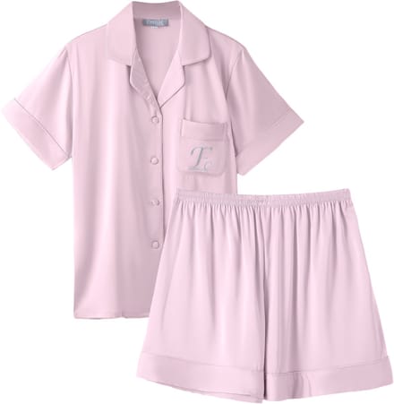 Emilie collection - Pyjama - shortama - roze - satijn - medium