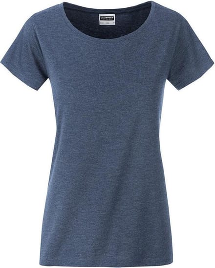James and Nicholson Dames/dames Basic Organic Katoenen T-Shirt (Licht Denimmelange)