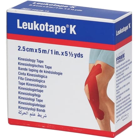 Leukotape K Kleefwindel Elast Rood 2,5cmx5m 1