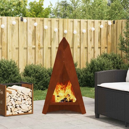 vidaXL - Vuurkom - Roestig - 58 - x - 40 - x - 100 - cm - weervast - staal