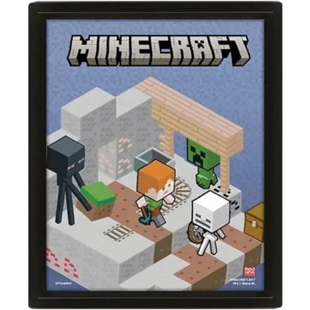 Lenticulair wanddecoratie Pyramid Minecraft 3D