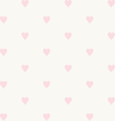 Origin Wallcoverings behang hartjes glanzend wit en roze - 347705 - 0,53 x 10,05 m