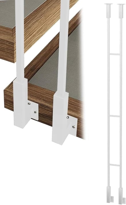 Trappalen - Balustrade paal - Trap versieren - Smeedijzeren constructie - H 55cm - Wit