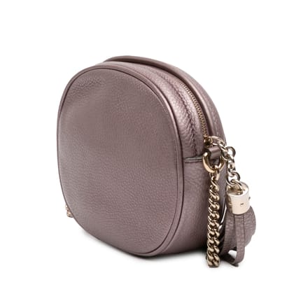 Tweedekans Mini Metallic Geweven Kalfsleren Soho Ketting Crossbody
