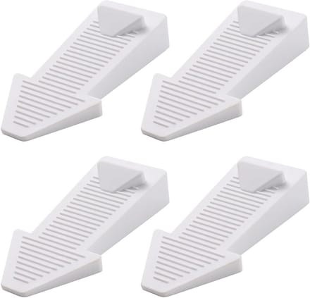 Rubberen Deurstopper - Deurwig Antislip - Deuren Open Houden - In Hoogte Verstelbaar - 4 Stuks - Wit