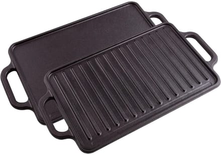 CRLYN® Grillplaat Inductie - Bakplaat - Gietijzer - Zwart