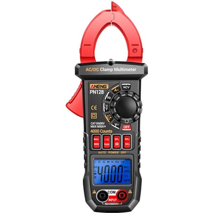 ANENG PN128 Stroomtang 4000 Telt 600A ACDC Stroom Ampèremeter Voltmeter Elektrische Tester True RMS rood
