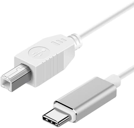 USB-C naar USB-B Midi adapter audio kabel geschikt voor o.a. printer, scanner, keyboard en andere instrumenten - 1 meter - wit