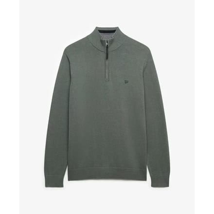 Superdry - Essentials Katoenen Trui met Halve Rits - Heren - Sweaters