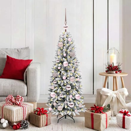 vidaXL - Kunstkerstboom - Wit - 120 - cm - PVC - en - plastic - en - staal - en - PE