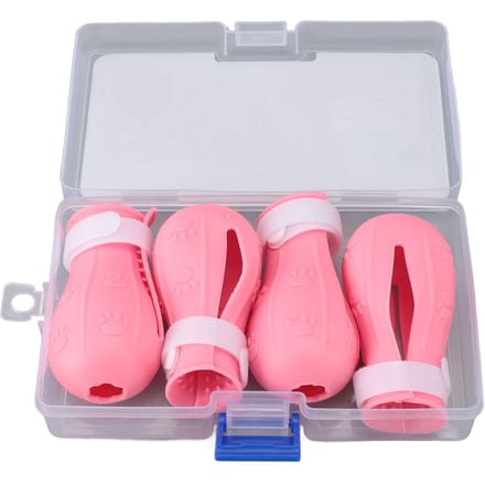 4pcs Couvre-pieds en Silicone pour Chat Anti-dérapant Bottes pour Chat Couvre-pieds Multifonctionnel pour Douche Chat Chat Doux rose