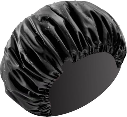 Douchemuts XL - 35cm - Zwart - Verstelbaar met clip - Bonnet - Douchecap - BPK