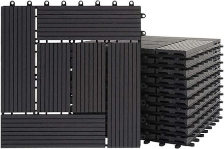 WPC Vloertegels - Houtcomposiet Tegels - Balkon Terras - Houtlook 3D Structuur - 1 m² - Teak