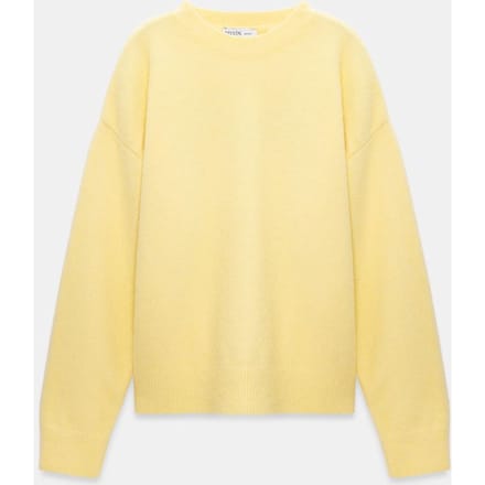 Dames Effen Crew Neck Geribbelde Trui