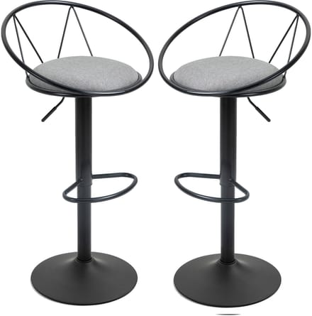 HOMCOM-Barkruk-Metaal-51x46x100cm-Grijs