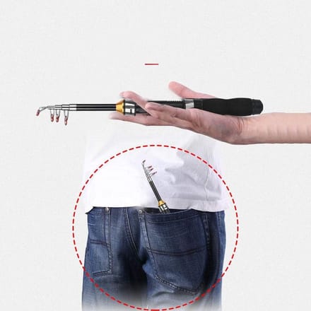 Draagbare Telescopische Vishengel 1.7m - Flexibele Koolstofvezel Hengel