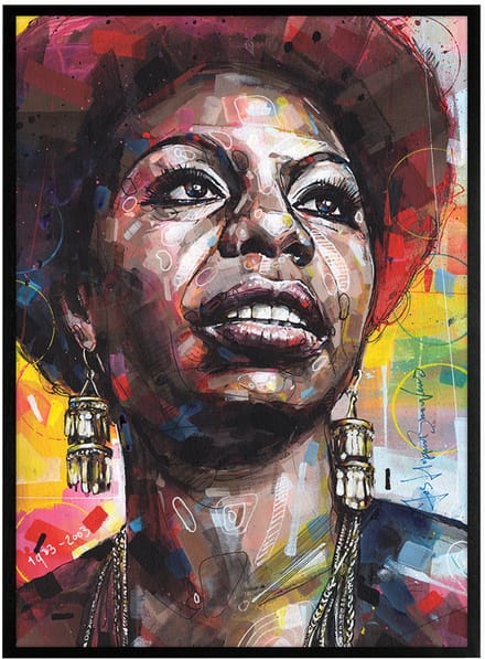 Nina Simone print 51x71 cm *ingelijst & gesigneerd
