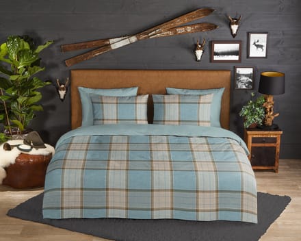 Good Morning dekbedovertrek ruit - 2 persoons 200x200/220 cm - Multi - 100% Katoen flanel