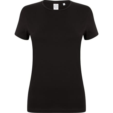SF Women Dames/Dames Stretch T-shirt (Zwart)