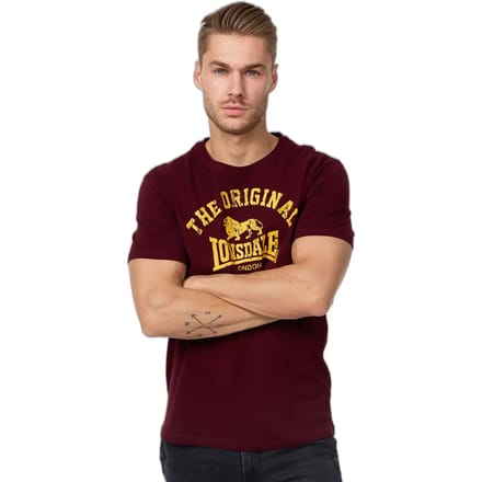 Lonsdale London Original Heren T-shirt - donkerrood - M