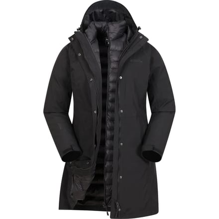 Mountain Warehouse Dames/Dames Alaska Lange 3 in 1 Jas (Jet Zwart)