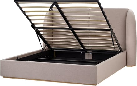 MONESTIER - Tweepersoonsbed - Taupe - 160 x 200 cm - Polyester