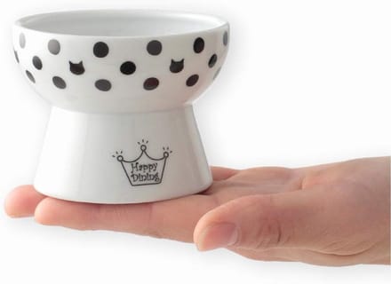 Necoichi Verhoogde Mini Kattenvoerschaal, Kattenpunten, 0,128 kg