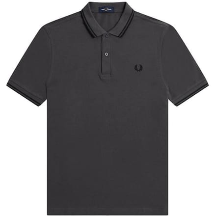 Fred Perry zwart grijs poloshirt met dubbele getipte kraag