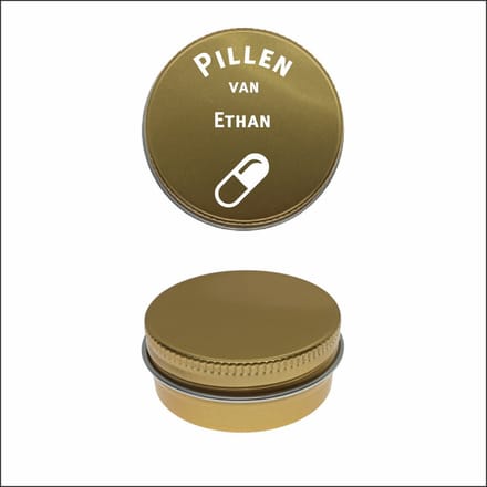 Pillen Blikje Met Naam Gravering - Ethan
