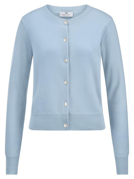 Cardigan en 100% kasjmier Van Peter Hahn blauw