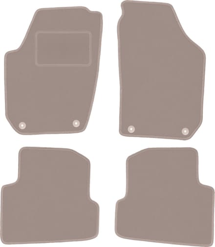 Beige veloursmatten voor: Skoda Fabia II hatchback, stationwagen (2007-2014)