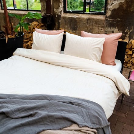 Chika Dekbedovertrek Katoen & Tencel - 140x200-220 + 1 sloop - Eenpersoons - Naturel