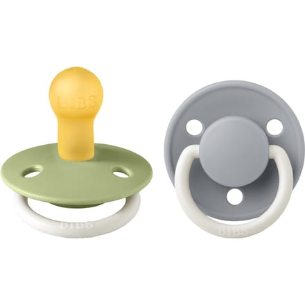 BIBS De Lux 2 Pack Latex Maat 1 Salie Gloed/Wolken Gloed 2 st