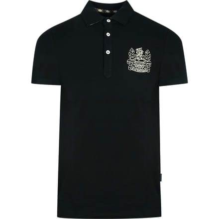 Aquascutum Aldis Crest borstlogo zwart poloshirt