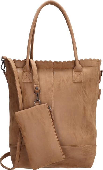 Beagles Ceclavin Shopper Hand & Schoudertas met Etui - Tote Bag - Dames Tas - Cognac