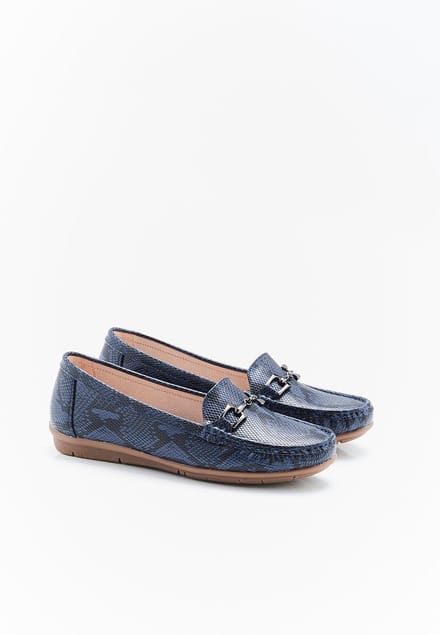 Damart - Mocassins met dierenprint - Dames - Blauw - 41