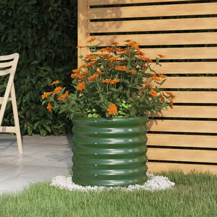 vidaXL - Plantenbak - 40x40x36 - cm - gegalvaniseerd - staal - groen