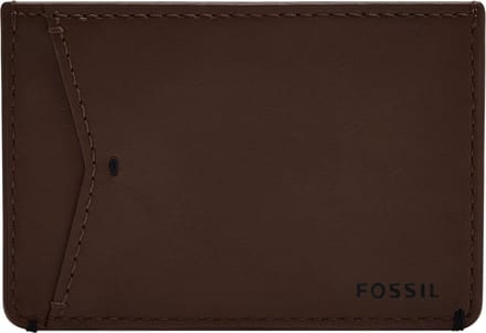 FOSSIL Kaarthouder Joshua Vegan Cactus Card Case Espresso Donkerbruin