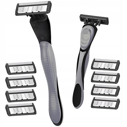 Vergionic - Scheermesjes - 5 Bladen - 8 Vervangende Wkłady - Ergonomisch