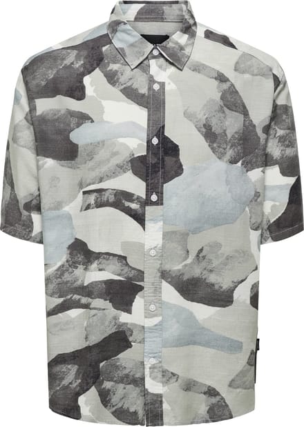 ONLY&SONS - ONSBUD LIFE SS RLX AOP SHIRT NOOS - Heren - Overhemden