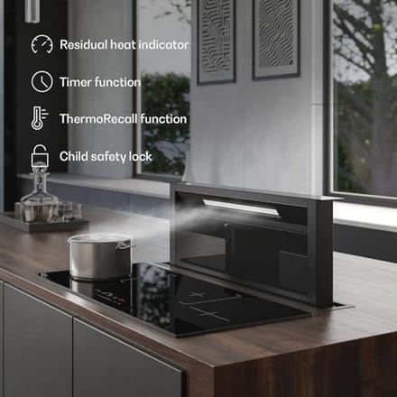 Inductiekookplaat 90 cm met 4 Zones, Boostfunctie, Touch Slider Timer en Kindveiligheid