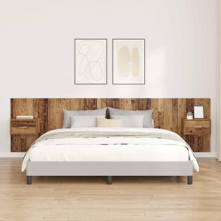 vidaXL - Hoofdeinde - Met - Kast - 3 - st - Oud - Hout - Bewerkt - hout