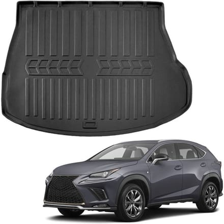 Bac de coffre sur mesure - SCOUTT - Lexus NX 2 (2021+) - Noir mat - Antidérapant - Bords hauts noir