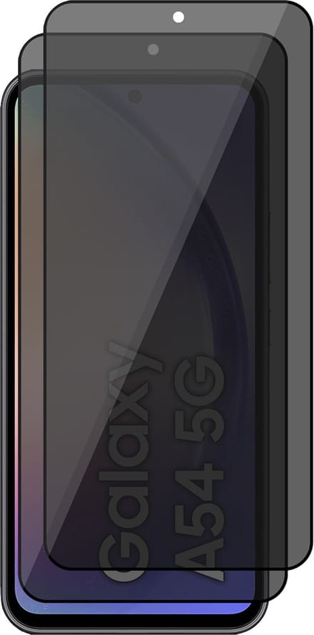 Privacy Screenprotector geschikt voor Samsung Galaxy A54 - 2x Glas Screen Protector FullGuard