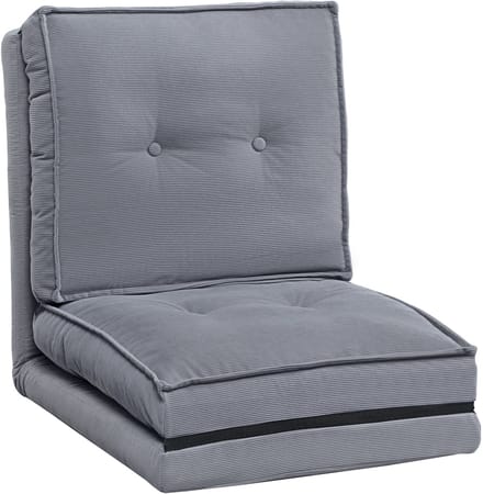 HOMCOM Vloerstoel - Fluweel met ribbels (100% polyester) - 59x69x68cm - Grijs