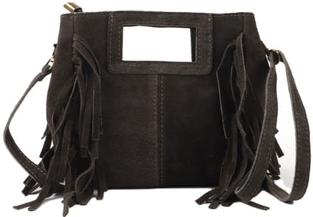 Giuliano lederen suede schoudertas - Suede - Made in Italy - Dames - Olijfgroen