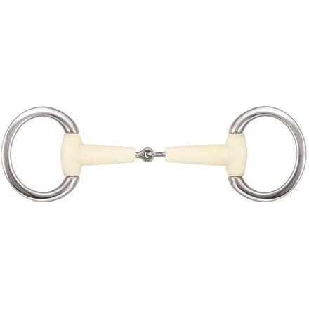 Olijfbit met platte ring voor paarden Soyo Happy mouth